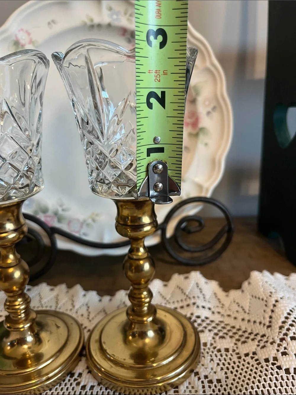 Vintage clear glass votive cups set of 2 Homco